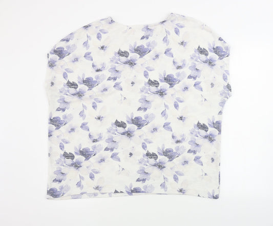 TU Womens White Floral Pullover Jumper Size 20