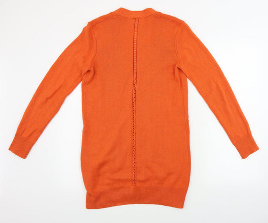 TU Womens Orange Full Zip Jumper Size 8