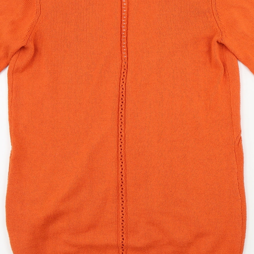 TU Womens Orange Full Zip Jumper Size 8