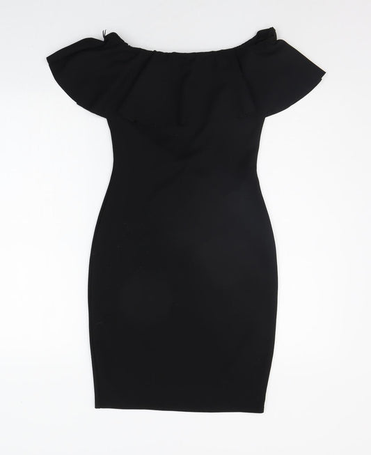 AYANAPA Womens Black A-Line Size 8