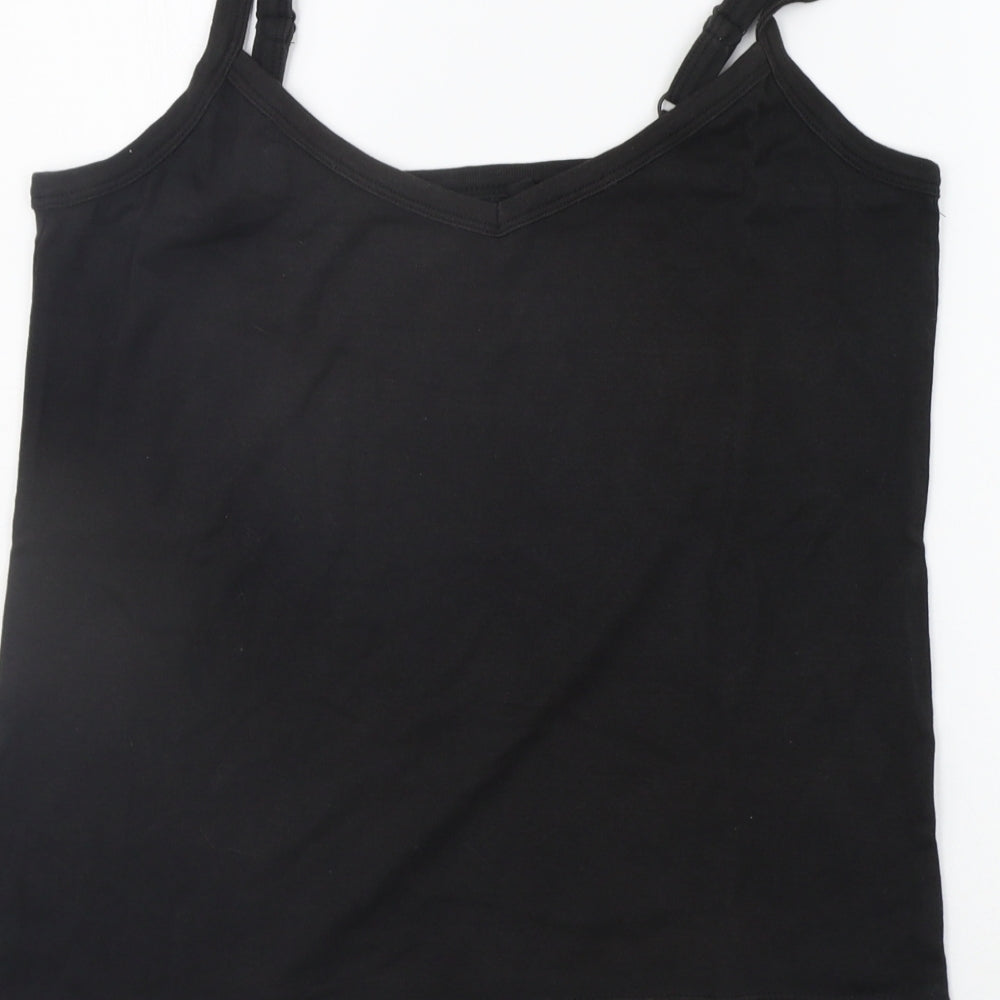 CAPSULE Womens Black Houndstooth Basic Tank Size 16