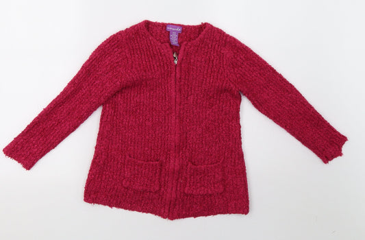 shrinkin violet Girls Pink Full Zip Sweatshirt Size 5-6 Years