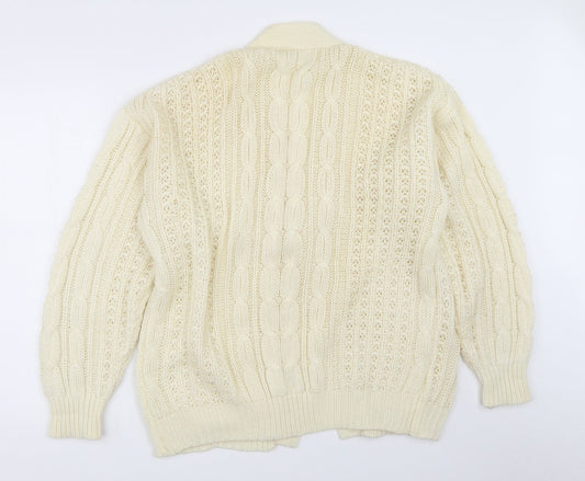 Sanco Womens Ivory Cardigan Jumper Size L