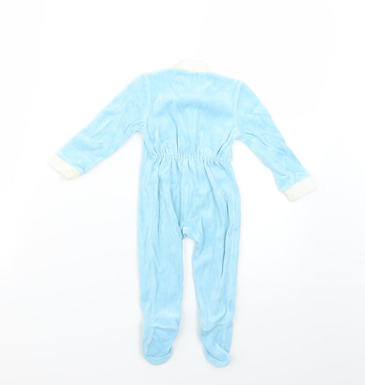 frottee stretch Baby Blue Geometric Babygrow One-Piece Size 0-3 Months