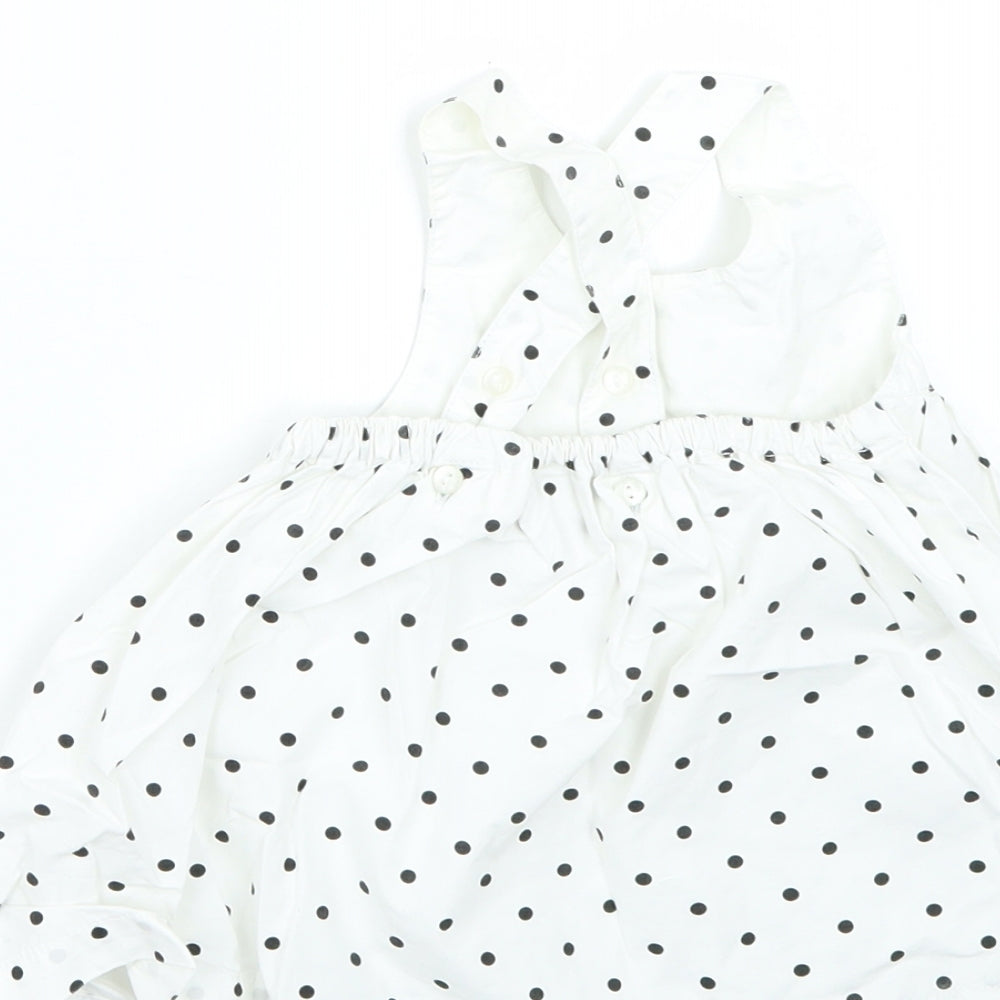 Brand and care label for H&M Baby White Polka Dot Fit & Flare, size 3-6, Months