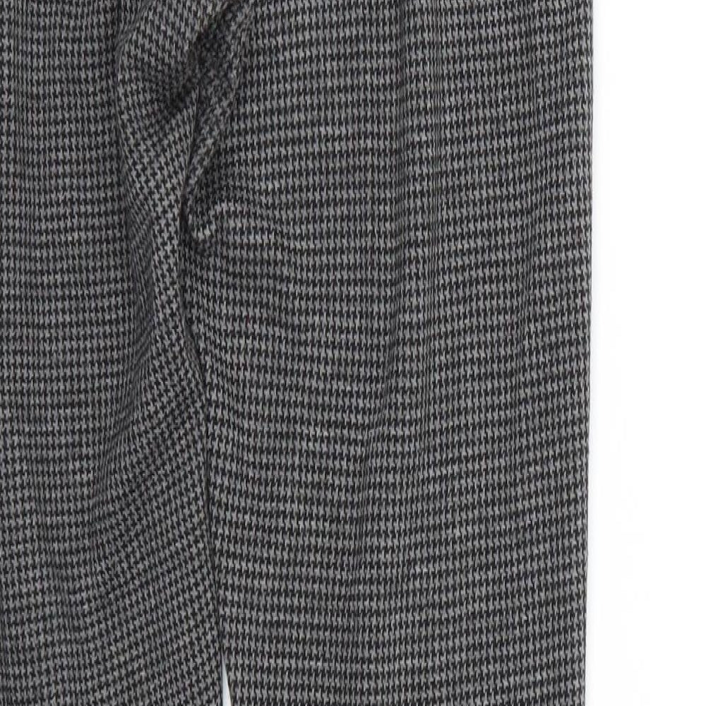 New Look Womens Grey Argyle/Diamond Trousers Size 10 L24 in