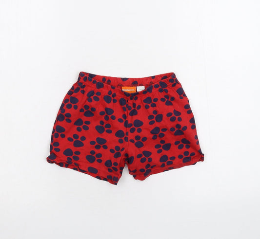 Nickelodeon Girls Red Sweat Shorts Size 5-6 Years