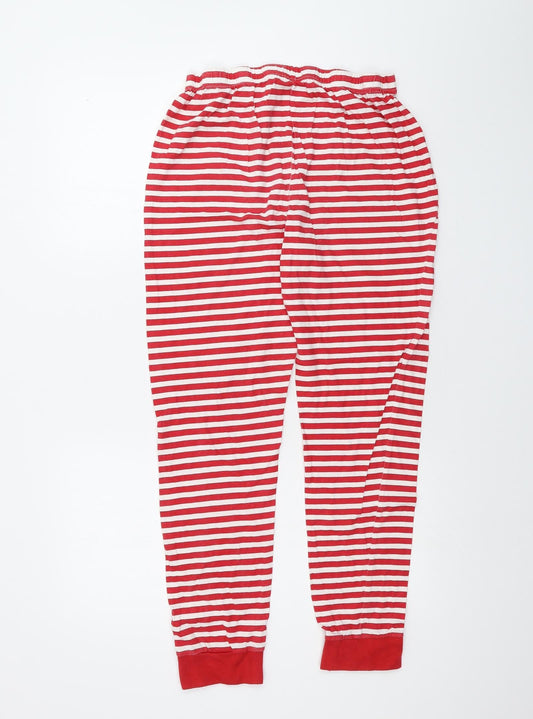 Christmas Womens White Striped Sweatpants Trousers Size S L26 in