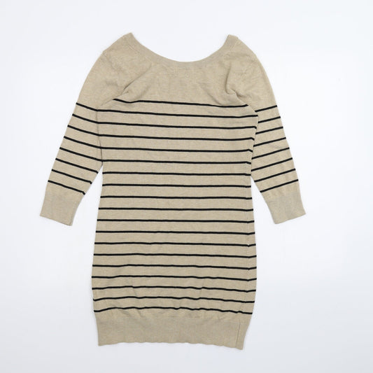H&M Womens Brown Striped A-Line Size M