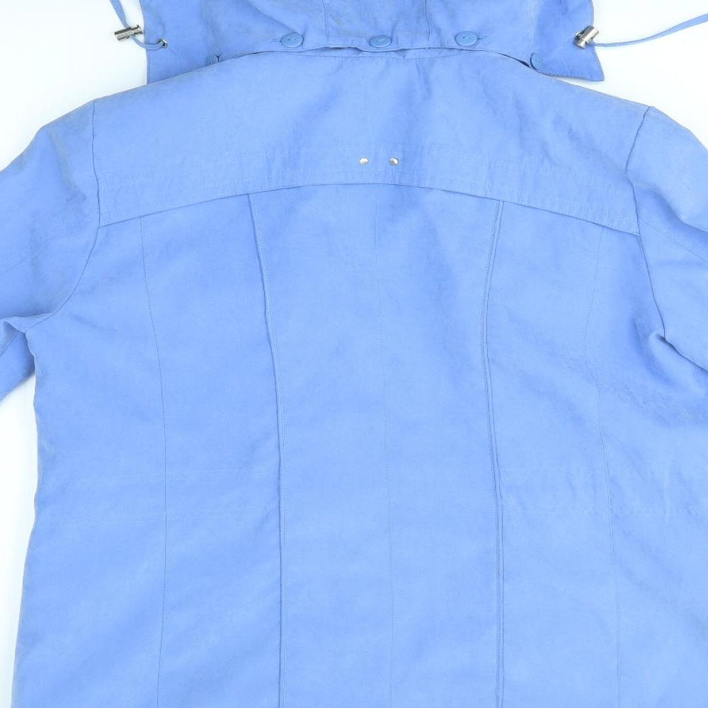 BM COLLECTION Womens Blue Overcoat Coat Size S