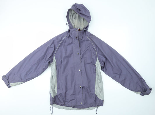 ONE VALLEY Womens Purple Rain Coat Coat Size M