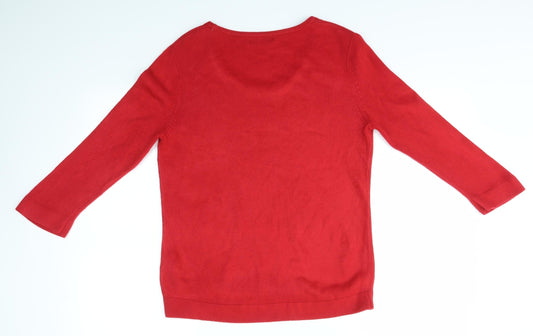 BM Womens Red Pullover Jumper Size S