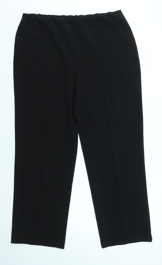 Womens UK Size 16 ISLE Regular Fit Dress Pants Black Trousers