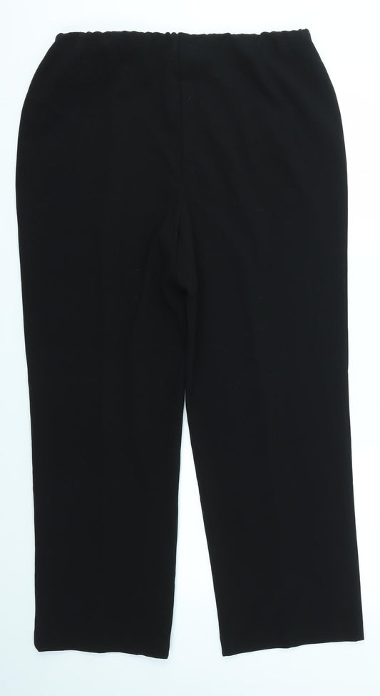 Womens UK Size 16 ISLE Regular Fit Dress Pants Black Trousers