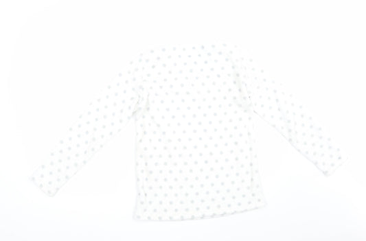 Primark Girls White Polka Dot Top Pyjama Top Size 12 Years - Penguin