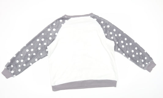 Pretty Secrets Womens White Polka Dot Kimono Pyjama Top Size 16 - Christmas Novelty
