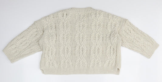 Womens UK Size M H&M White Pullover Jumper