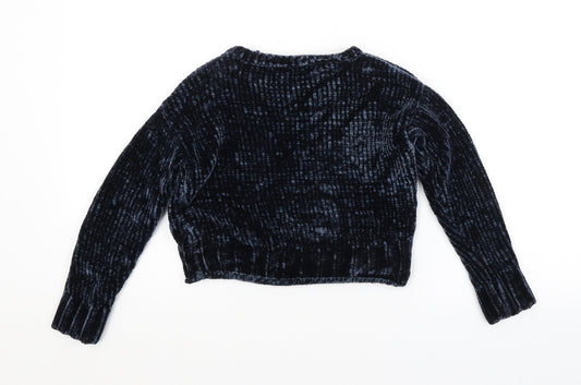 Miss E-vie Girls Blue Pullover Jumper Size 7-8 Years