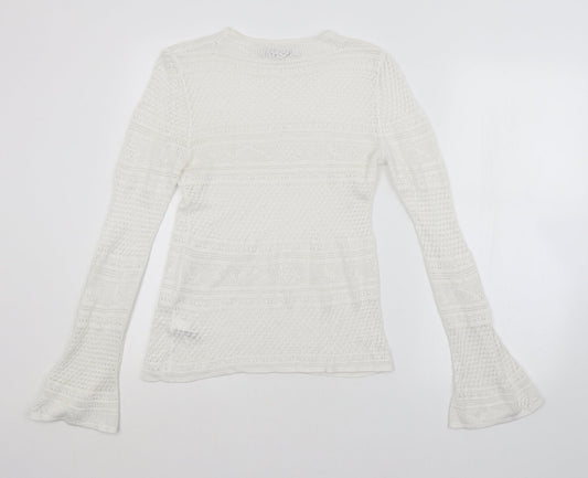 Womens UK Size 10 NEXT White Pullover Jumper
