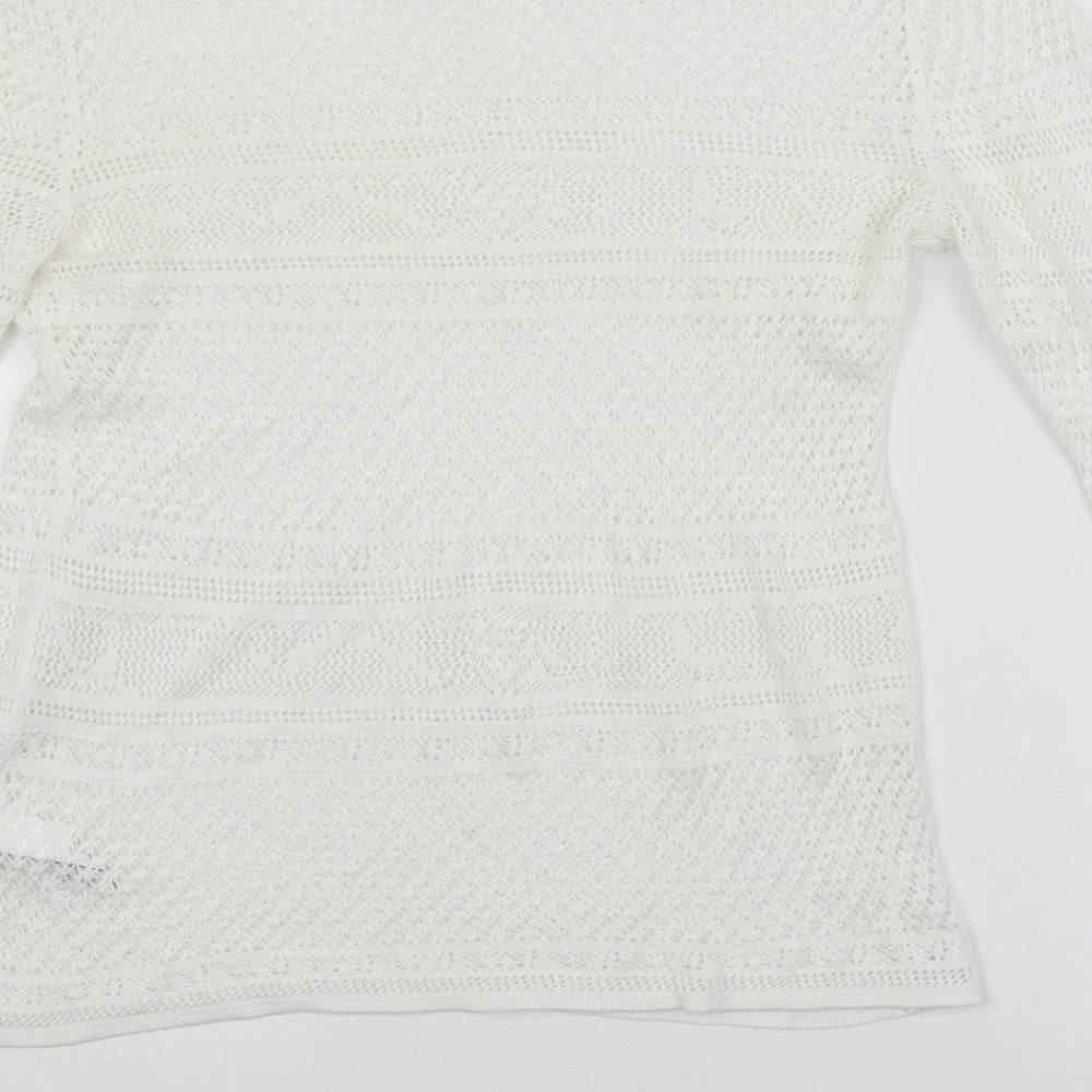 Womens UK Size 10 NEXT White Pullover Jumper