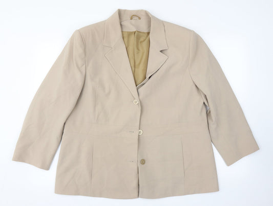Womens UK Size 18 EWM Regular Beige Suit Jacket