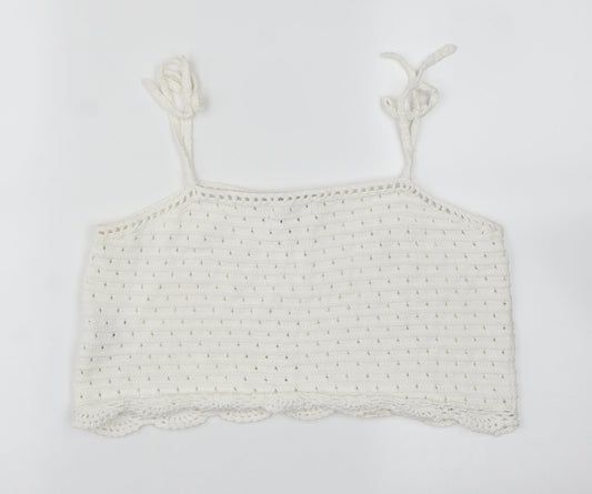 Womens UK Size 12 ASOS White Basic Tank