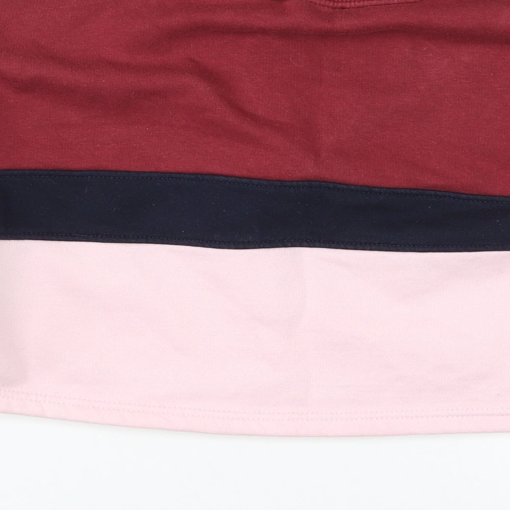 Wednesday's Girl Womens Red Striped Pullover Sweatshirt Size M - Pink and Blue
