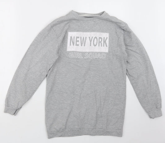 Pep&Co Girls Grey Pullover Jumper Size 11-12 Years
