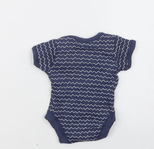 George Boys Blue Geometric Babygrow One-Piece Size Newborn