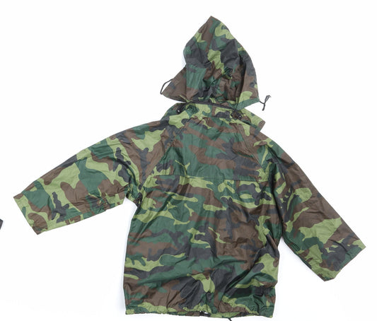 SSP Girls Green Camouflage Rain Coat Coat Size 3-4 Years