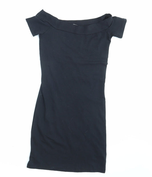 Additional front view of Atmosphere women’s black t-shirt dress, size UK 6