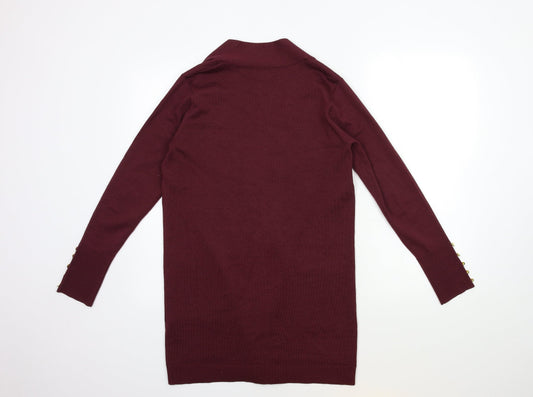 Primark Womens Red Knit Cardigan Jumper Size 6