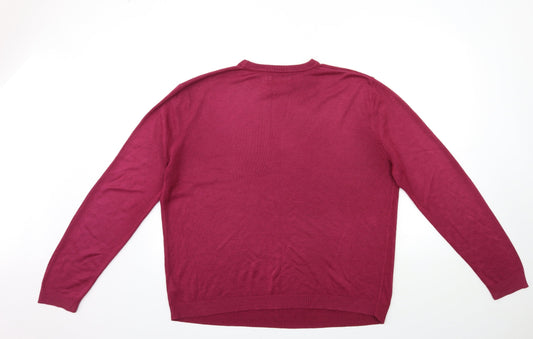 Atlantic Bay Womens Pink Knit Pullover Jumper Size 2XL