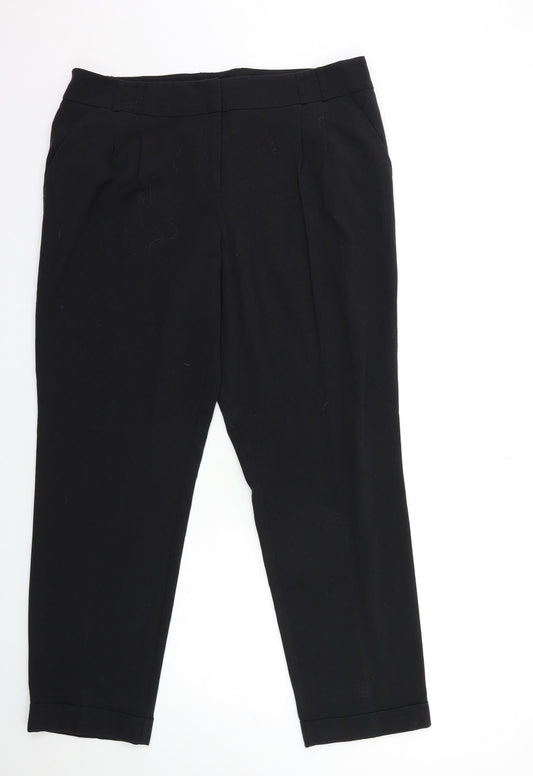 Womens UK Size 12 M&Co Regular Fit Black Trousers