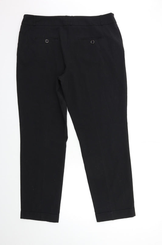 Womens UK Size 12 M&Co Regular Fit Black Trousers