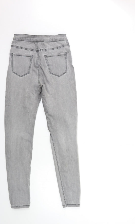 New Look Womens Grey Denim Skinny Jeans Size 8 L28 in