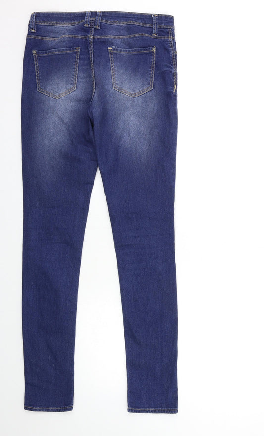 Denim & Co. Womens Blue Denim Skinny Jeans Size 10 L32 in