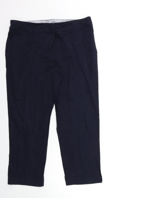 Womens UK Size 14 M&Co Regular Fit Blue Trousers