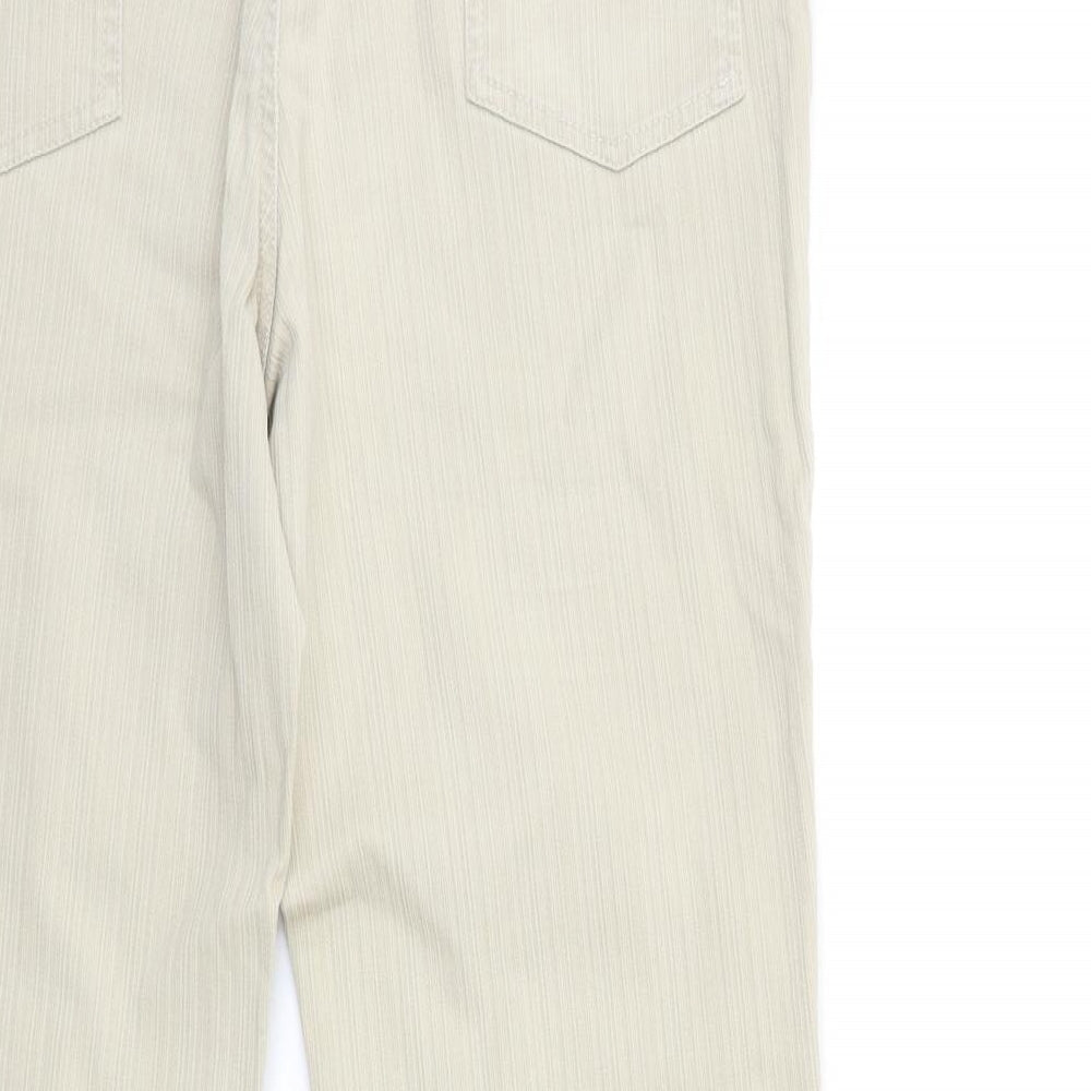 M&Co Womens Beige  Denim Flared Jeans Size 14 L29 in