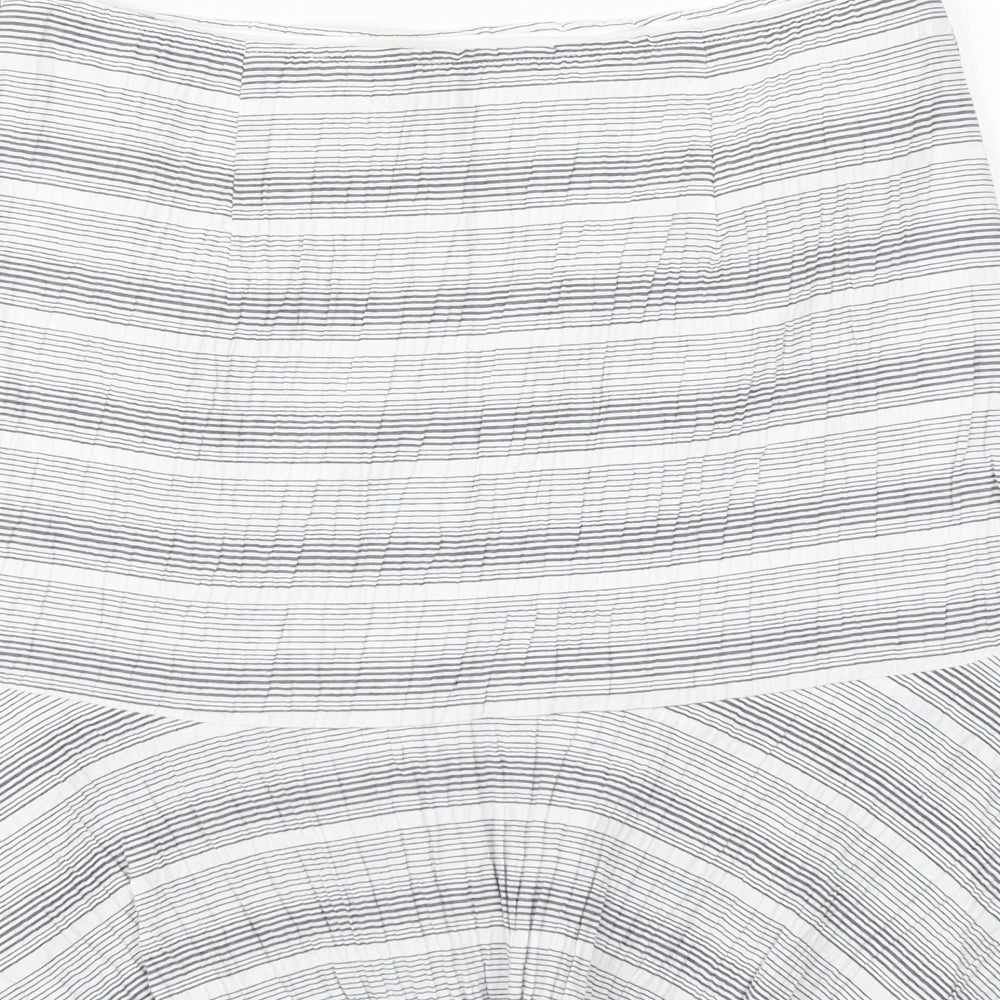 TU Womens Grey Striped Flare Skirt Size 14