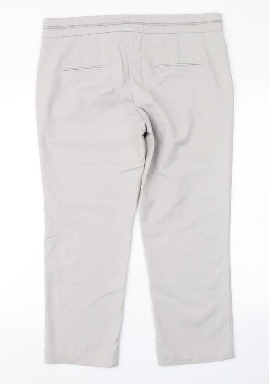 Mango Womens Grey Pedal Pusher Trousers Size 12 L24 in