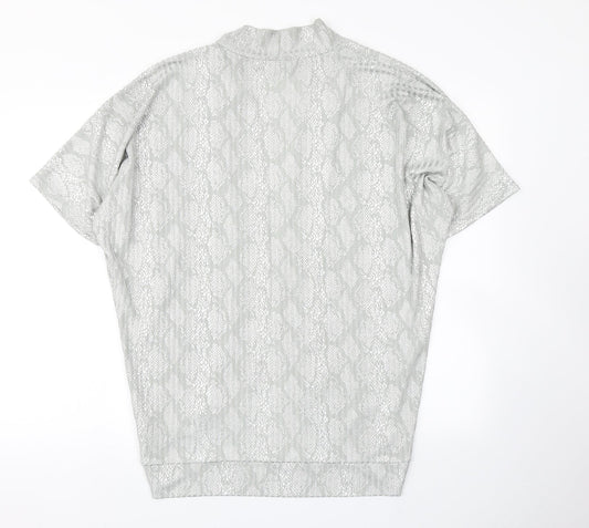 Klass Womens Grey Animal Print Kimono Jacket Size S