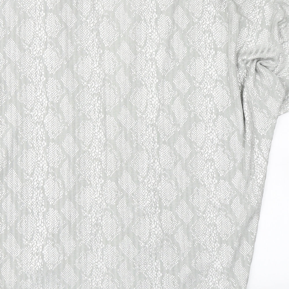 Klass Womens Grey Animal Print Kimono Jacket Size S