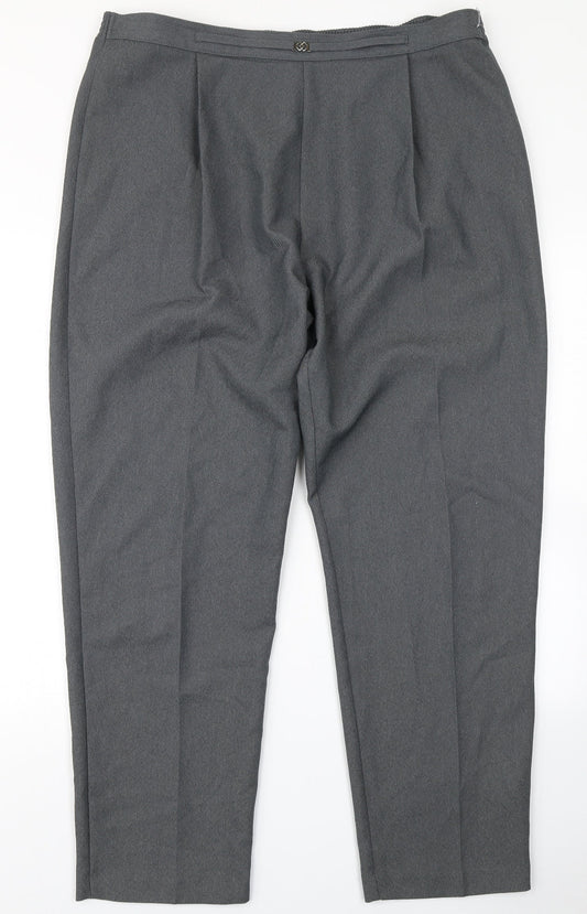 Womens UK Size 18 Berkertex Regular Fit Dress Pants Grey Trousers