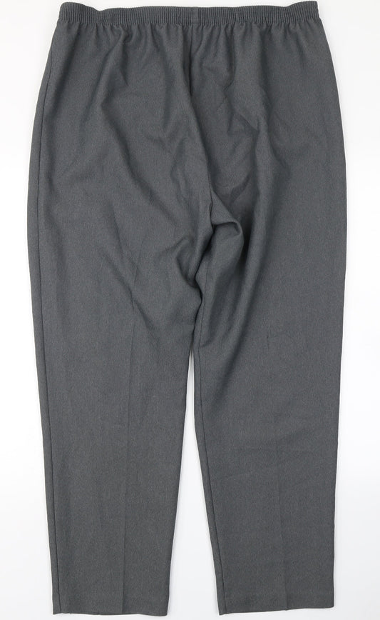 Womens UK Size 18 Berkertex Regular Fit Dress Pants Grey Trousers
