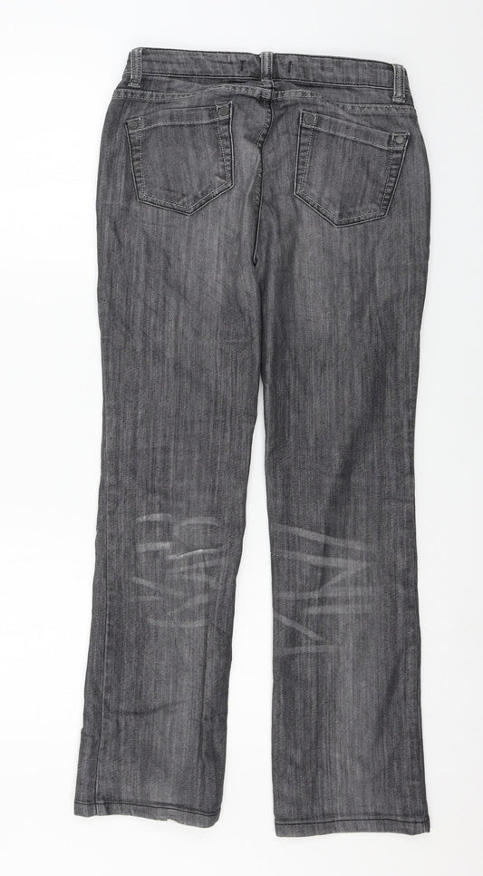 Hallhuber Womens Grey Denim Straight Jeans Size 8 L28 in