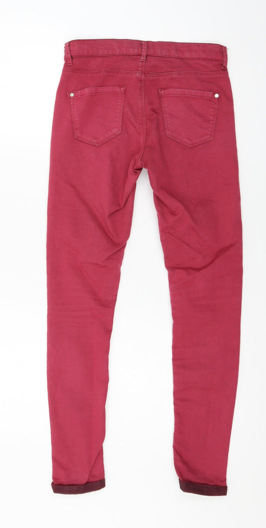 Topshop Womens Pink Denim Skinny Jeans Size 26 in L30 in