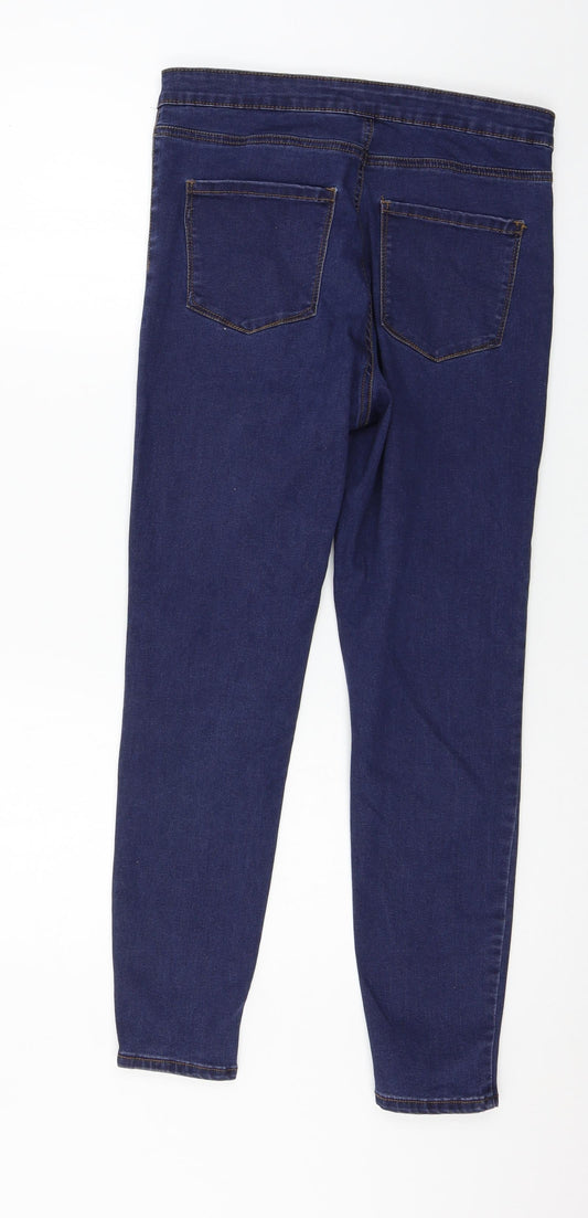 Denim & Co. Womens Blue Denim Skinny Jeans Size 14 L27 in