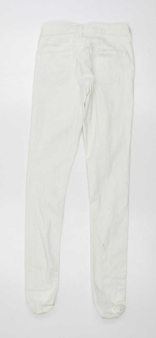 Topshop Womens White Denim Skinny Jeans Size 26 L32 in