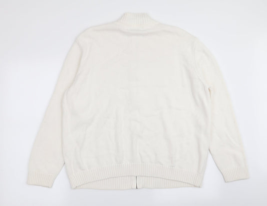 Jumper Womens White Full Zip Jumper Size XL
